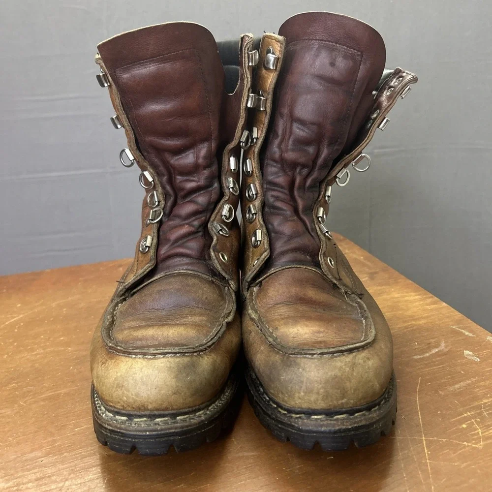 70s Browning Hunting Boots Vintage Made in USA lace up Lug Vibram sole 10-11 B